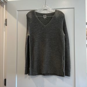 Anne Klein Gray V Neck Sweater